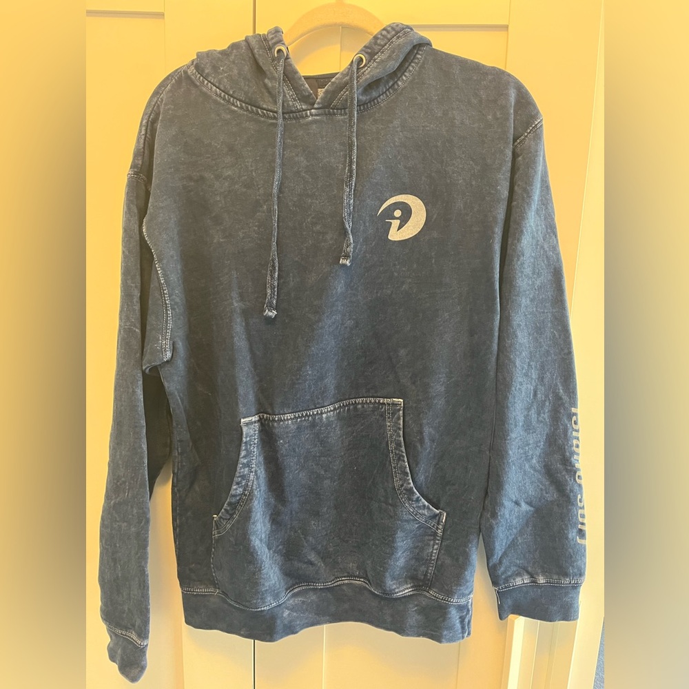 Blue  Hoodie with Vintage Look